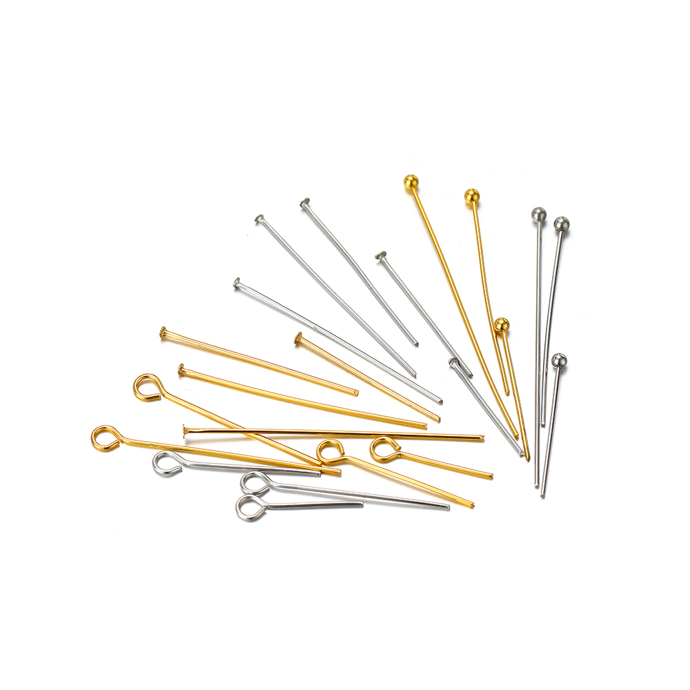 Jewelry Making Head Pins - 100/50 adet Paslanmaz Çelik Göz Kafa