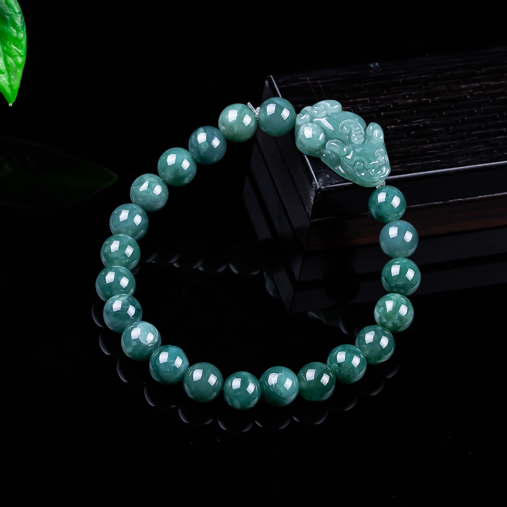 Jewelry Making Jewelry - Doğal Birmanya Jadeite Pixiu Bilezik Vintage