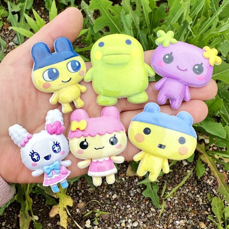 Jewelry Making Parts - 45mm Karikatür Tamagotchi çift taraflı baskılı