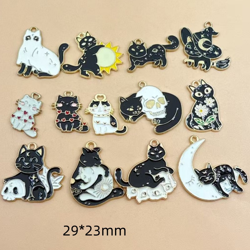 Jewelry Making Parts - 10 adet Orijinal Alaşım Emaye Siyah