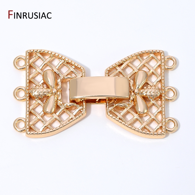 Jewelry Making Bead - 14K Altın Kaplama Pirinç 3 Sıralı