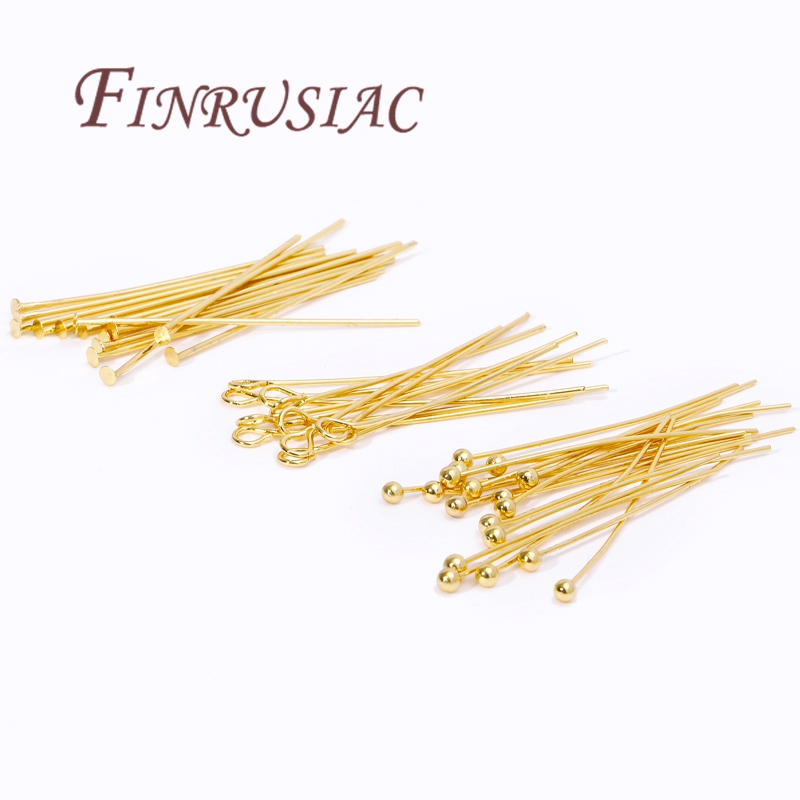 Jewelry Making Head Pins - 50 adet 20-50mm altın kaplama pimler