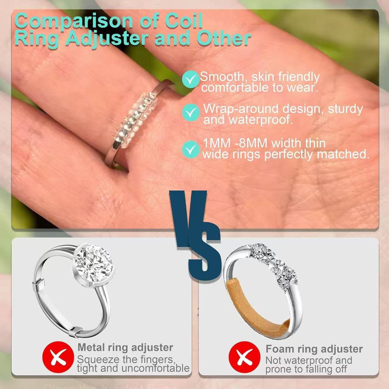 6 adet/lot Yüzük Sıkıştırıcı K - Jewelry Making Jewelry incelemesi ve fiyatı