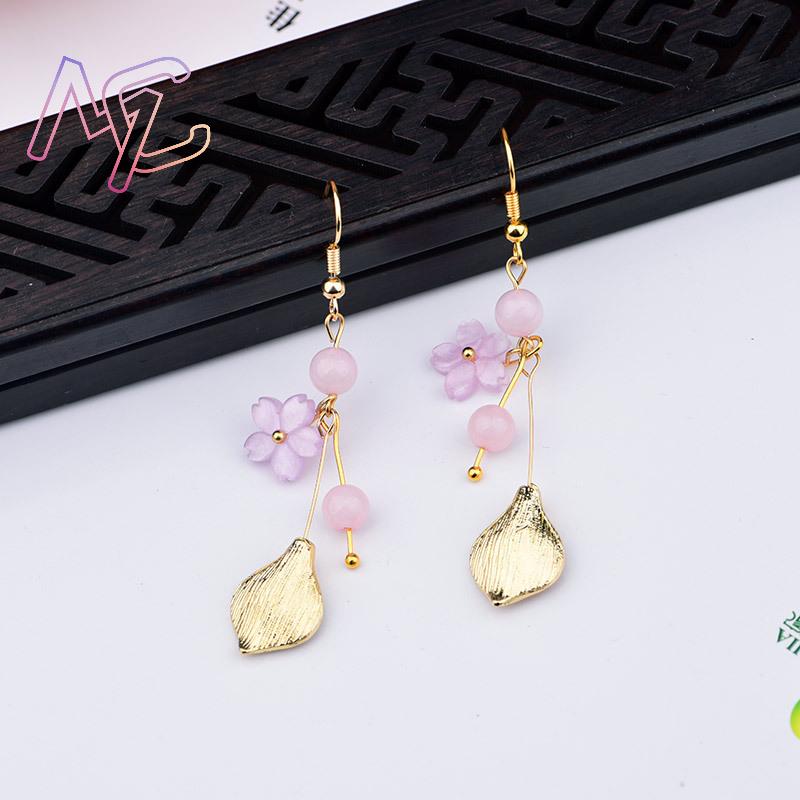Pembe Doğal Yeşim Çiçek Küpe K - Jewelry Making Jewelry incelemesi ve fiyatı