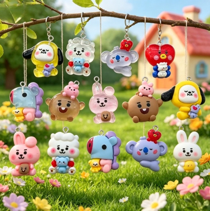 7 adet BT21 Reçine Karikatür F - Jewelry Making Parts incelemesi ve fiyatı