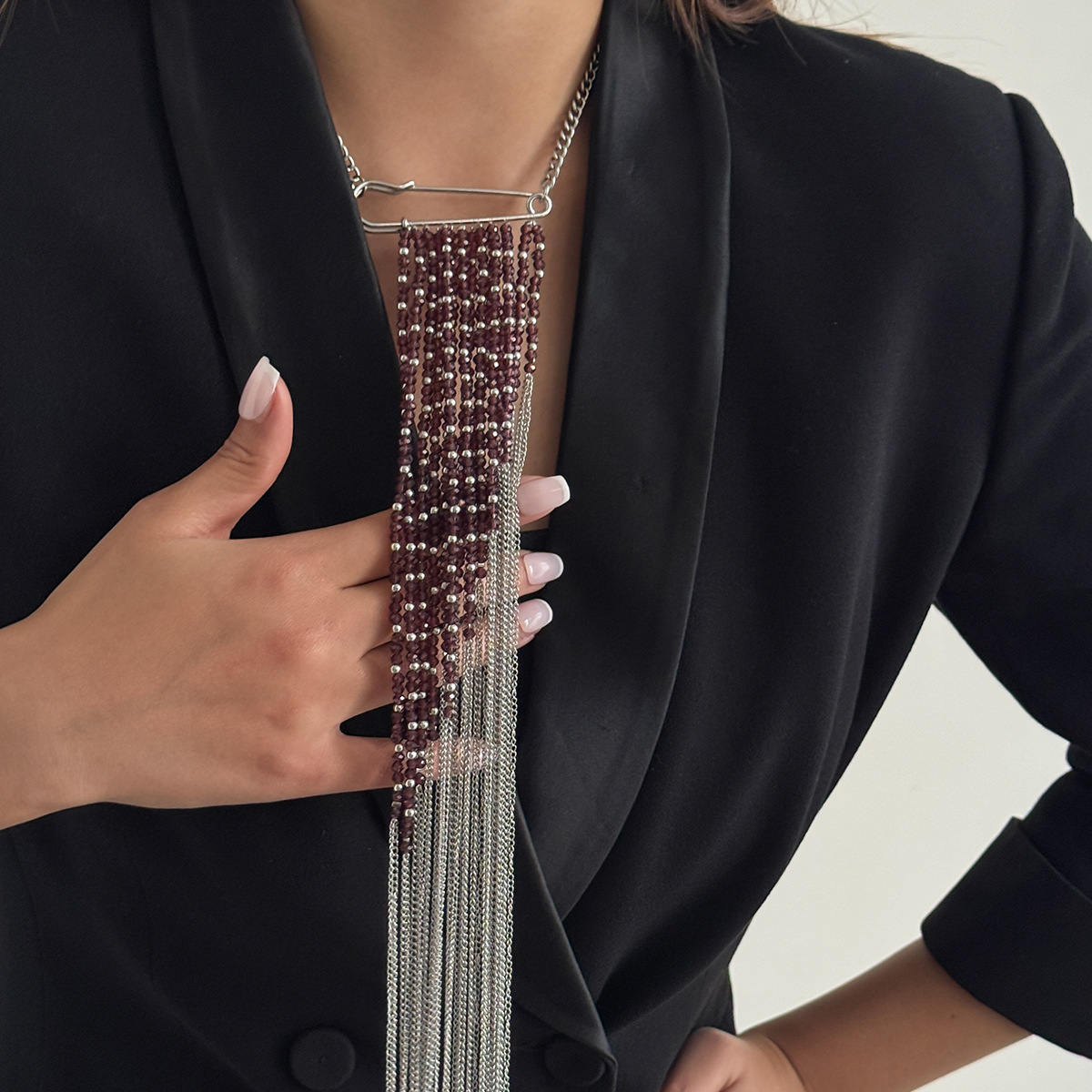 Gümüş Renk Püskül Zincir Broş  - Jewelry Making Parts incelemesi ve fiyatı