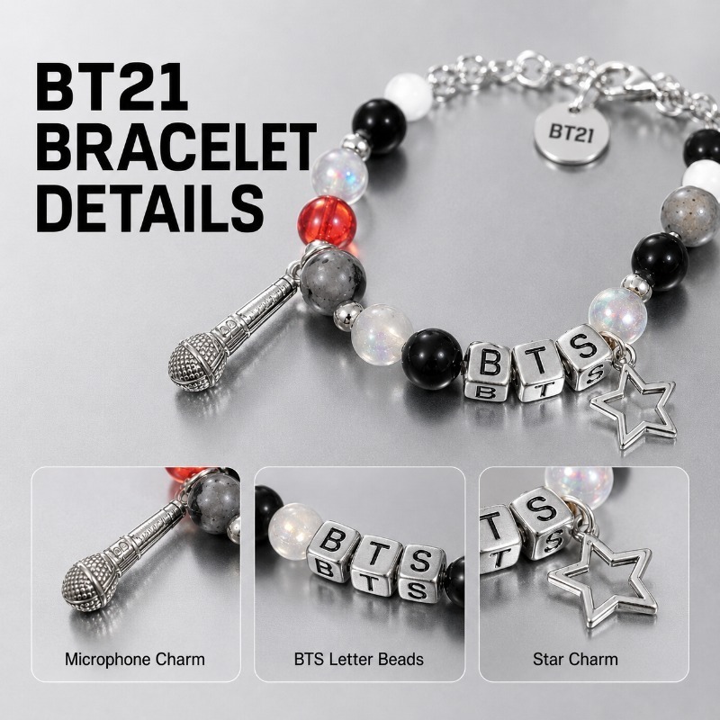 BT21 Siyah Kırmızı Boncuklu Bi - Jewelry Making Parts incelemesi ve fiyatı