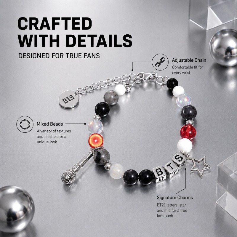BT21 Siyah Kırmızı Boncuklu Bi - Jewelry Making Parts incelemesi ve fiyatı